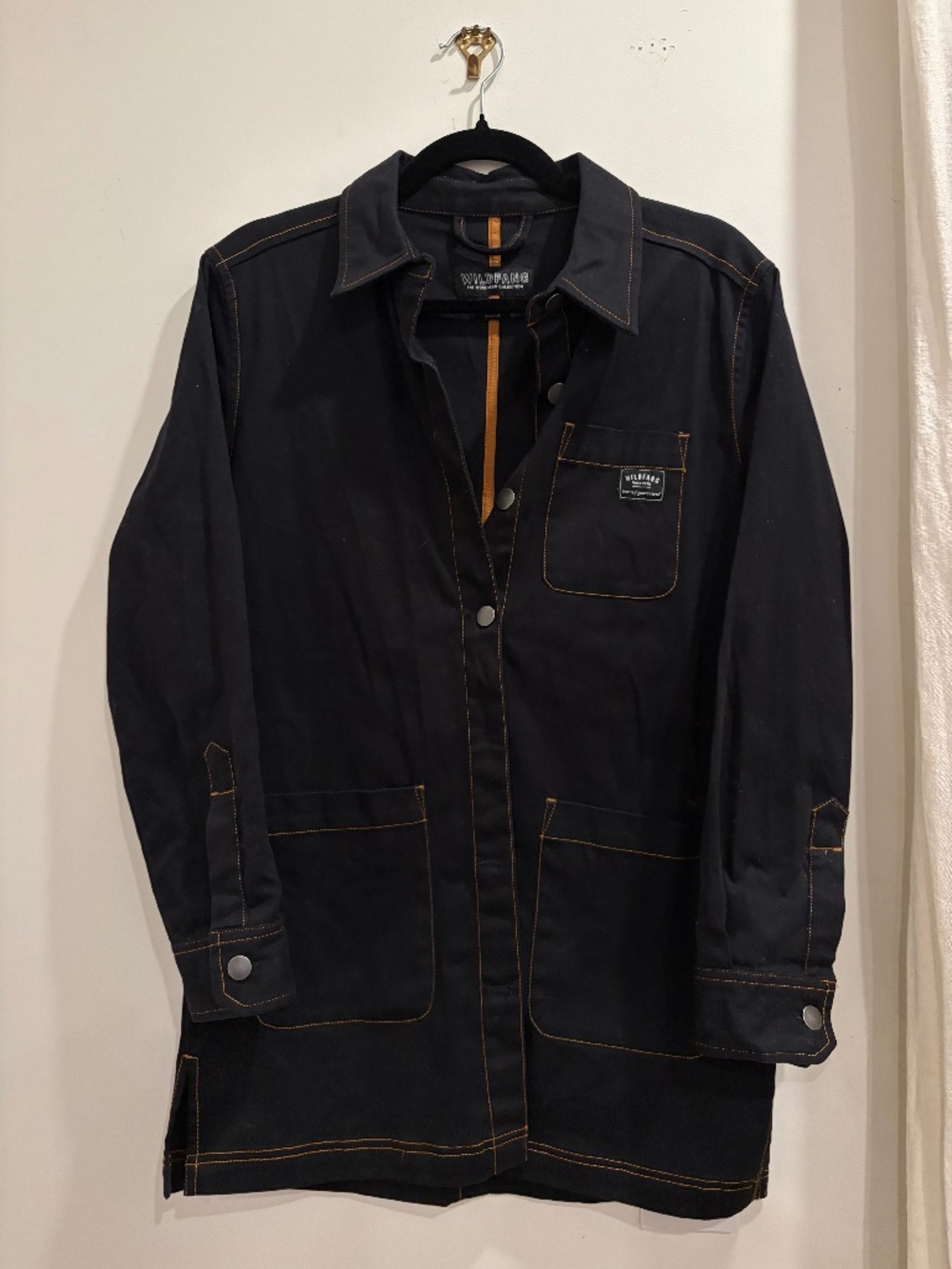 Wildfang Black Workwear Jacket Contrast Stitching (Size XS)
